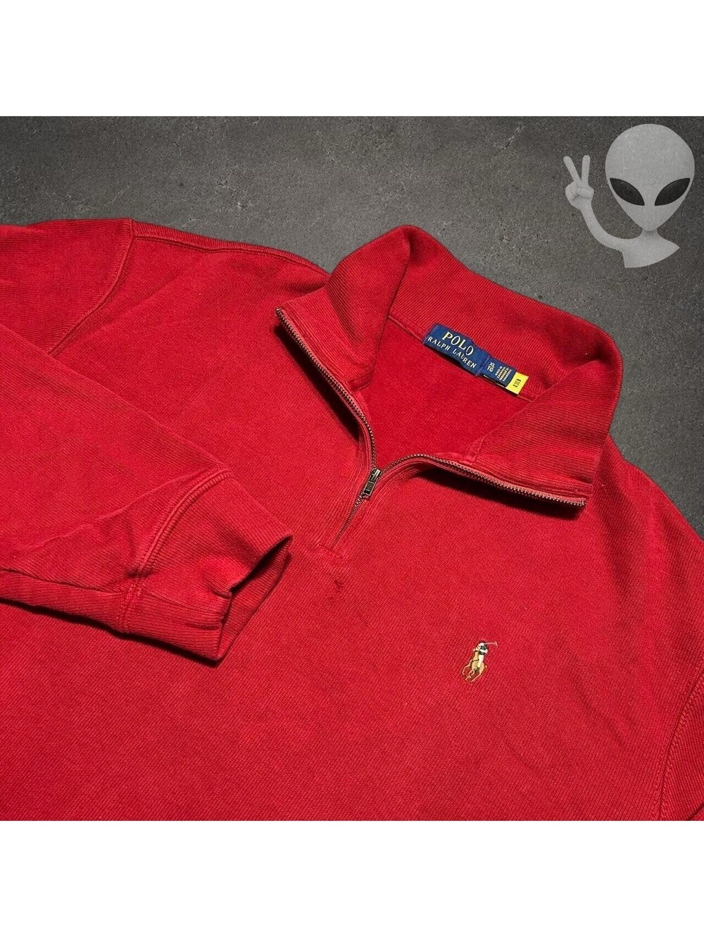 Polo Ralph Lauren Quarter-Zip Sweater Men's XL Red Pullover Long Sleeve Preppy